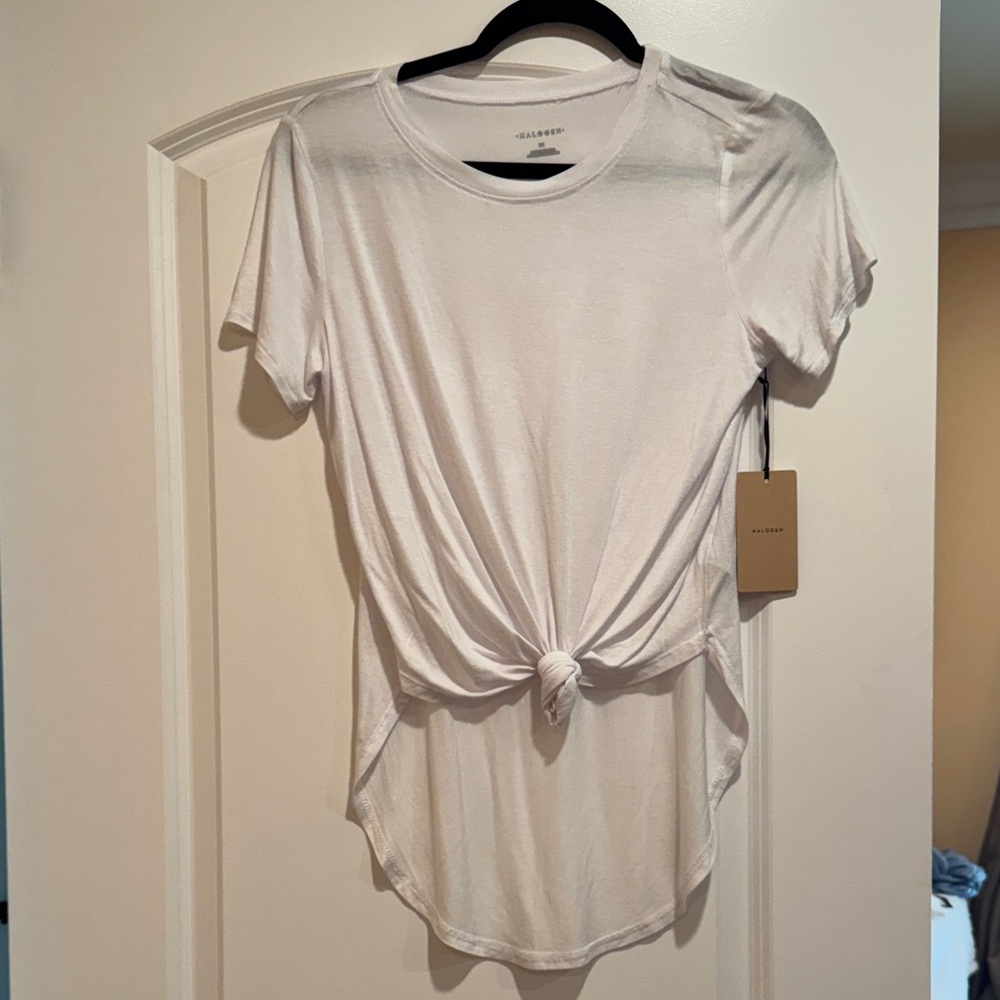Halogen Ivory Twist Front Tee